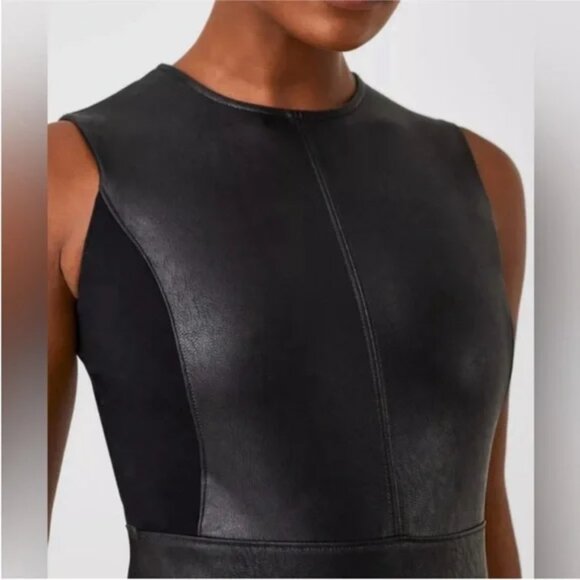 SPANX Sleeveless Sheath NYE Chic Fitted Zippered Midi Dress Black Medium‎ - Picture 3 of 13